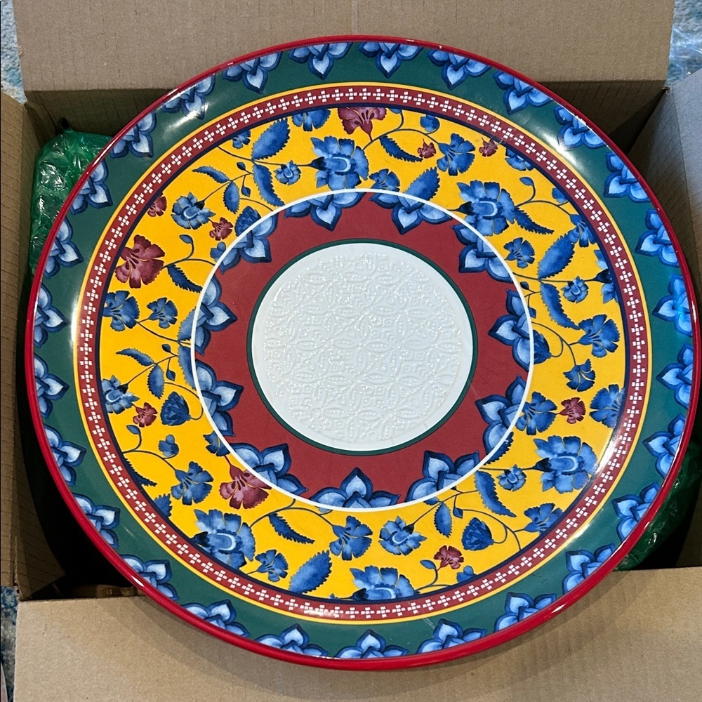 Maxwell Williams Floral Multicolor Ceramic Serving Platter 36.5 inches